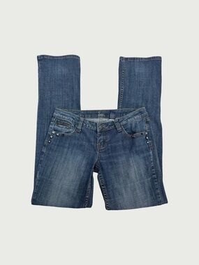 Low Rise Straight Leg Studded Jeans